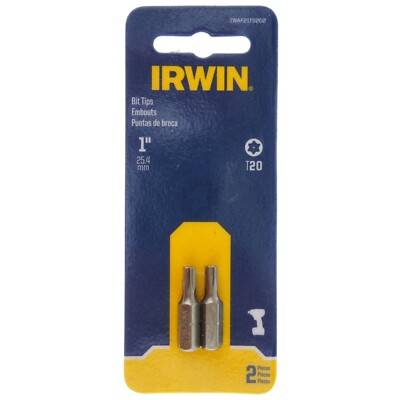 Irwin IWAF21TS202 T20 Tamper Proof Security Insert Bit Tips, 1'' Length, 2 Pack