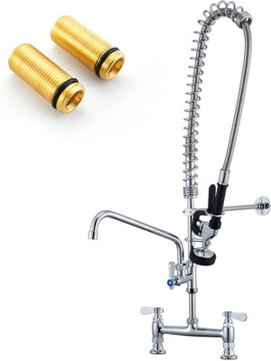 Commercial Sink Faucets with Pull down Sprayer 36'' Pre-Rinse Height Deck Moun...