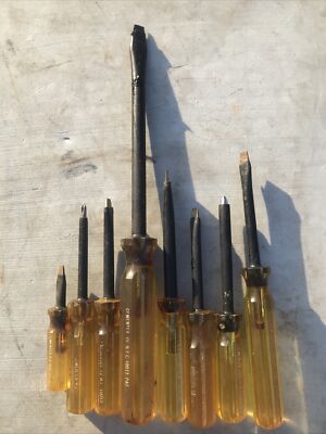 Vintage cementex insulated tools Screwdrivers Phillips Head Flat 8pc Set