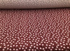 Double Brushed DTY Floral Spandex Stretch Apparel Fabric Burgundy Pink Tan L311