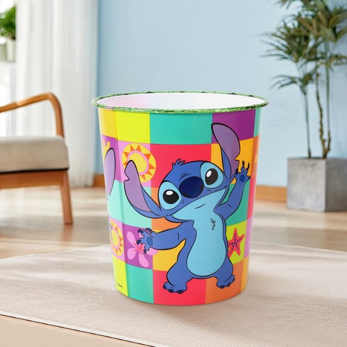 Disney Stitch Kids Waste Bucket Paper Bin Basket for Bedroom Desk Dustbin - Picture 5 of 6