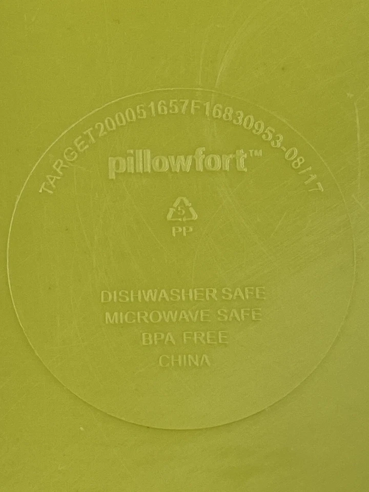 Набор из 6 детских зеленых квадратных разделенных тарелок Pillowfort с анималистическим принтом в виде лисы - Изображение 3 из 4