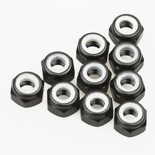 10PCS ALIENTAC Aluminum M4 Black Nylon Hex Insert Self-Lock Nuts