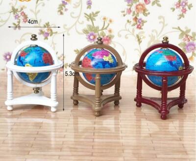 Doll house Miniature 1:12th Study Room Rolling World/Global Map Globe Home Decor