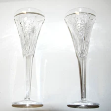 2 Waterford Crystal Gresham 9.25" Fluted Champagne Glasses Pair