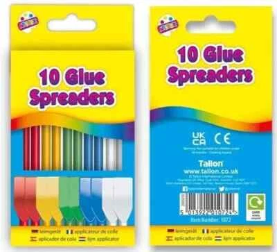 TALLON INTERNATIONAL LTD 10 diffusori colla plastica - PVA arte artigianato bambini spatola pasta divertente adesivo NUOVO UK