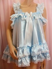 sissy ADULT baby dress satin babydoll negligee nightie fancydress unisex