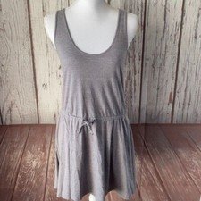 Topshop Dress Womens 6 Gray sleeveless Drawstring Minimalist Relaxed Beach