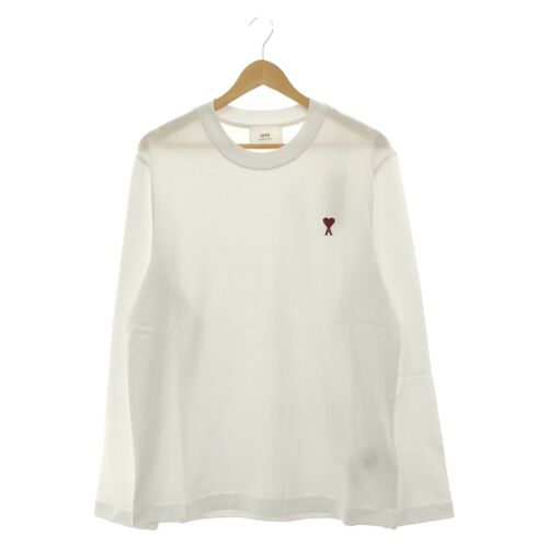 AMI Paris Long-sleeve T-shirt #L organic cotton White NEW Women - Picture 1 of 7