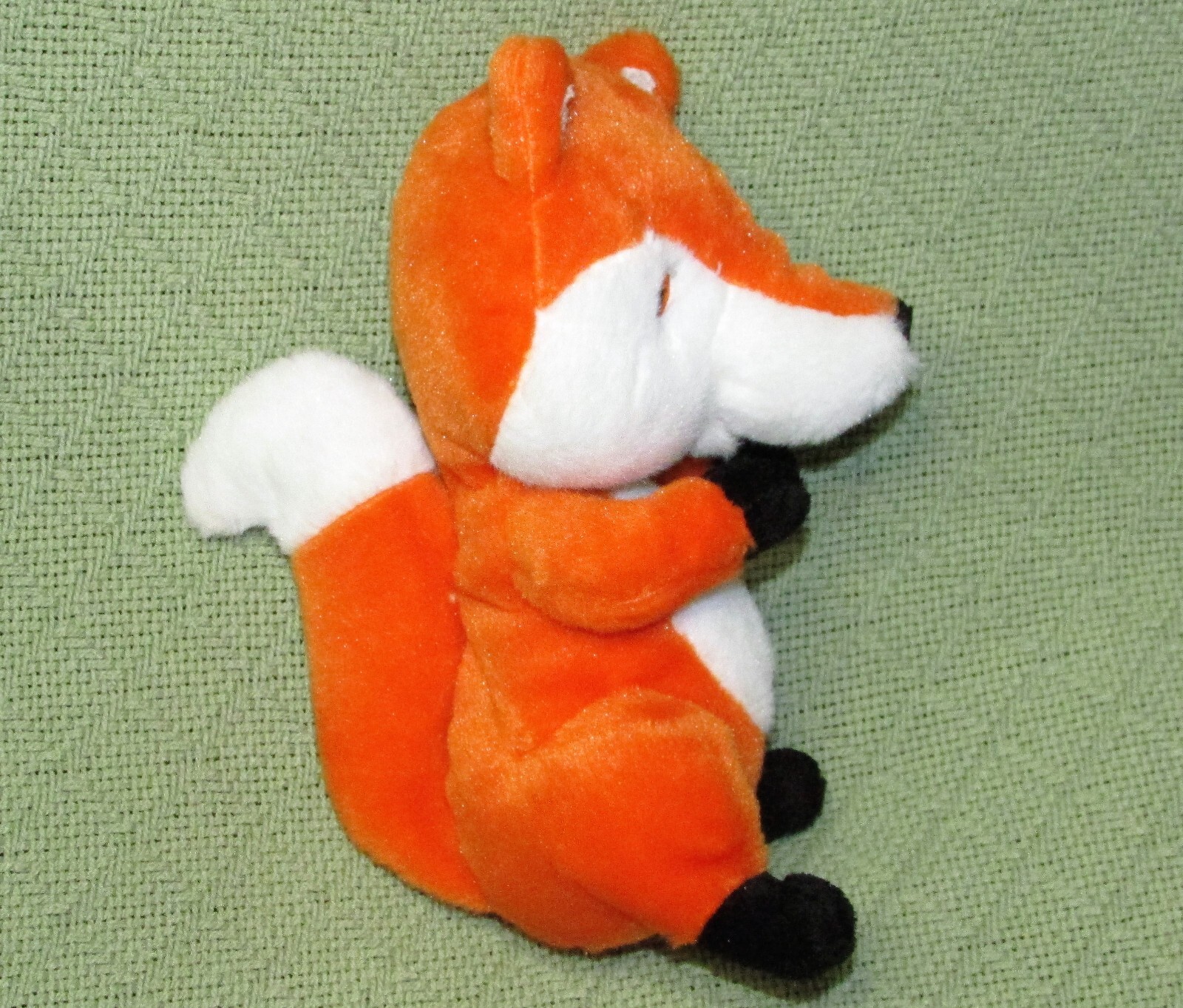 WALMART PLUSH FOX 8" ORANGE WHITE BLACK PAWS STUFFED BABY ANIMAL
