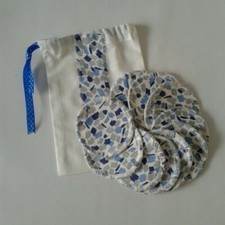 Set 10 Reusable Makeup Pads Eco friendly Cotton Wash Bag face pads organic