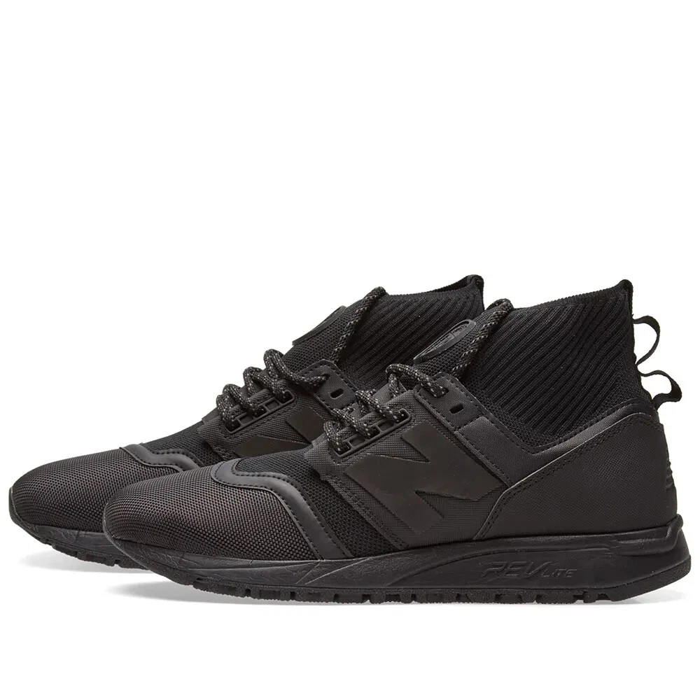 11 Mens New Balance 247 Mid MRL247 Mrl247ob Black Knit Shoes