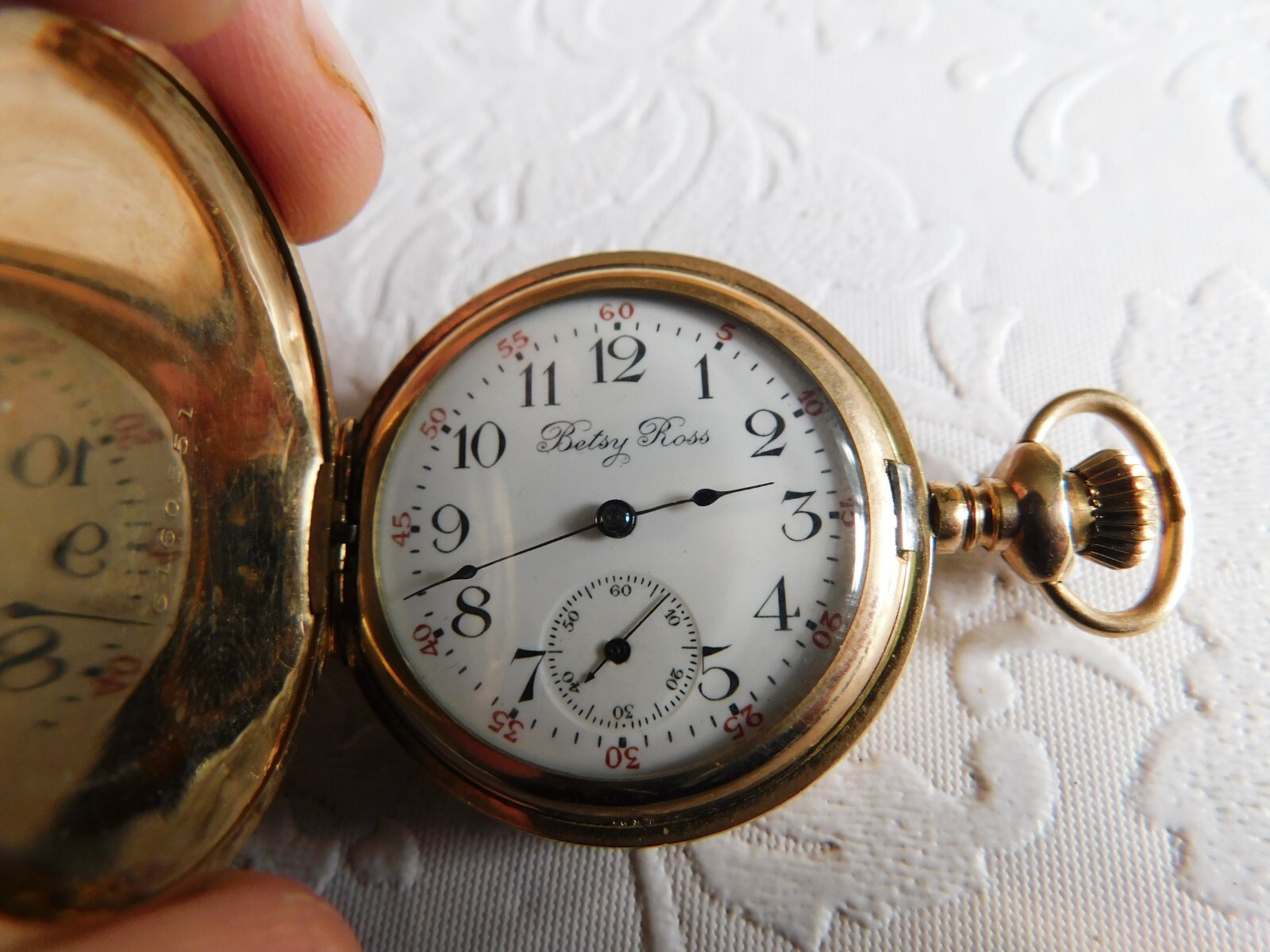 U.S. Watch Co. (Waltham, Mass) Grade Betsy Ross Pocket Watch image 2