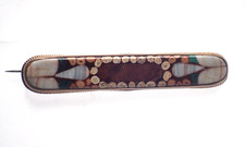 Alte Mosaik Brosche Steinmosaik Stab Brosche