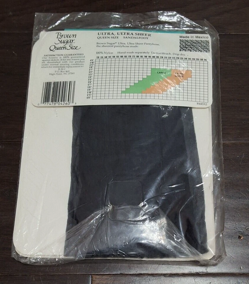 Brown Sugar Pantyhose Queen Size Sandalfoot B4402Q Navy EX Large #54 - Image 3 of 4