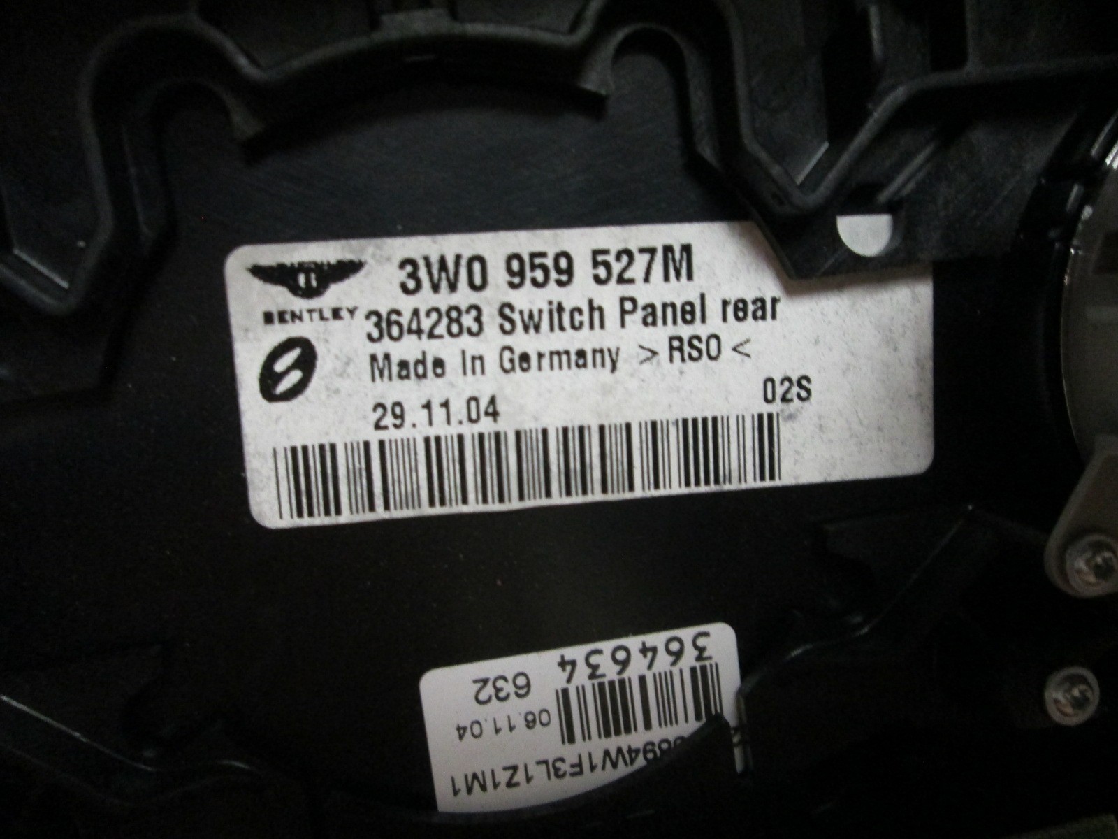 Bentley Continental GT 05 - Interior Dome Light Roof Console - Part#3W8868679C