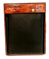 J. Buxton Hunt Credit Card Folio Leather Wallet Black Style 36734