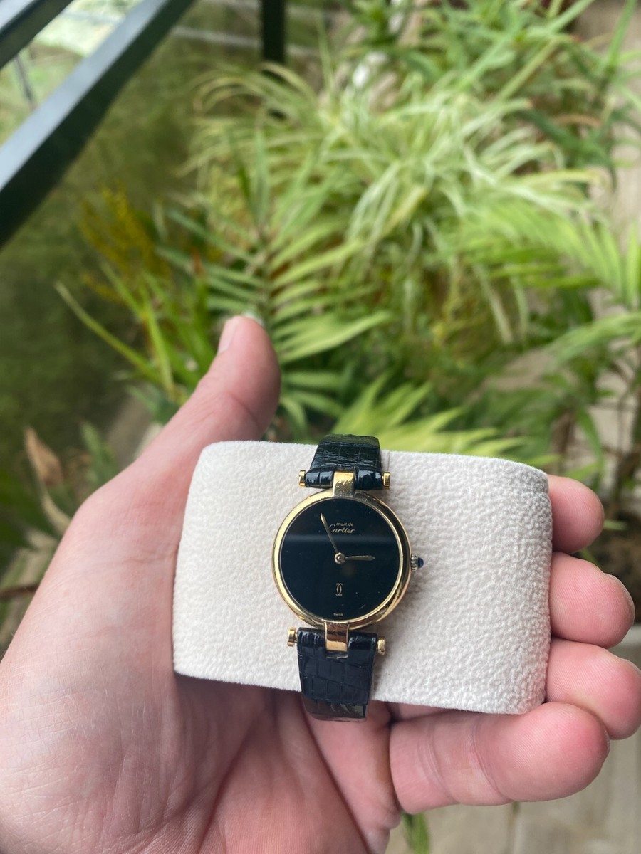 Iconic Vintage Cartier Must De Cartier Vermeil Ladies Watch Qz