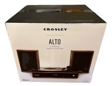 Crosley Alto Shelf System CR7019A-WA - 3 Speed Turntable, 2 Speakers, Bluetooth
