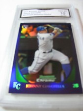 JOHNNY GIAVOTELLA ROYALS 2011 BOWMAN CHROME PURPLE REFRACTOR RC GRADED 10