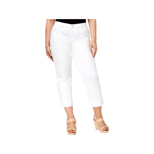 Low Rise Pull On Capri Jeans (White 