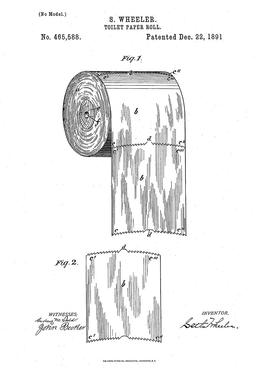 TOILET PATENT PRINTS: Bathroom Art Blueprint Posters, Loo Roll and Seat |  eBay