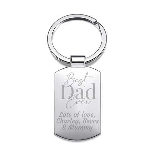 Personalised Keyring Engraved Fathers Day Gift Birthday Best Dad Any Photo - Picture 4 of 7