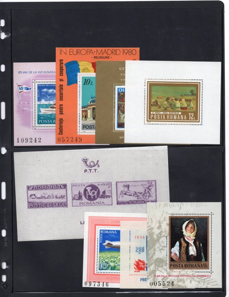 ROMANIA 1930-1980S LARGE COLLECTION OF 85 IMPERF & PERF SOUVENIR SHEETS ALL MNH - Image 4 of 4