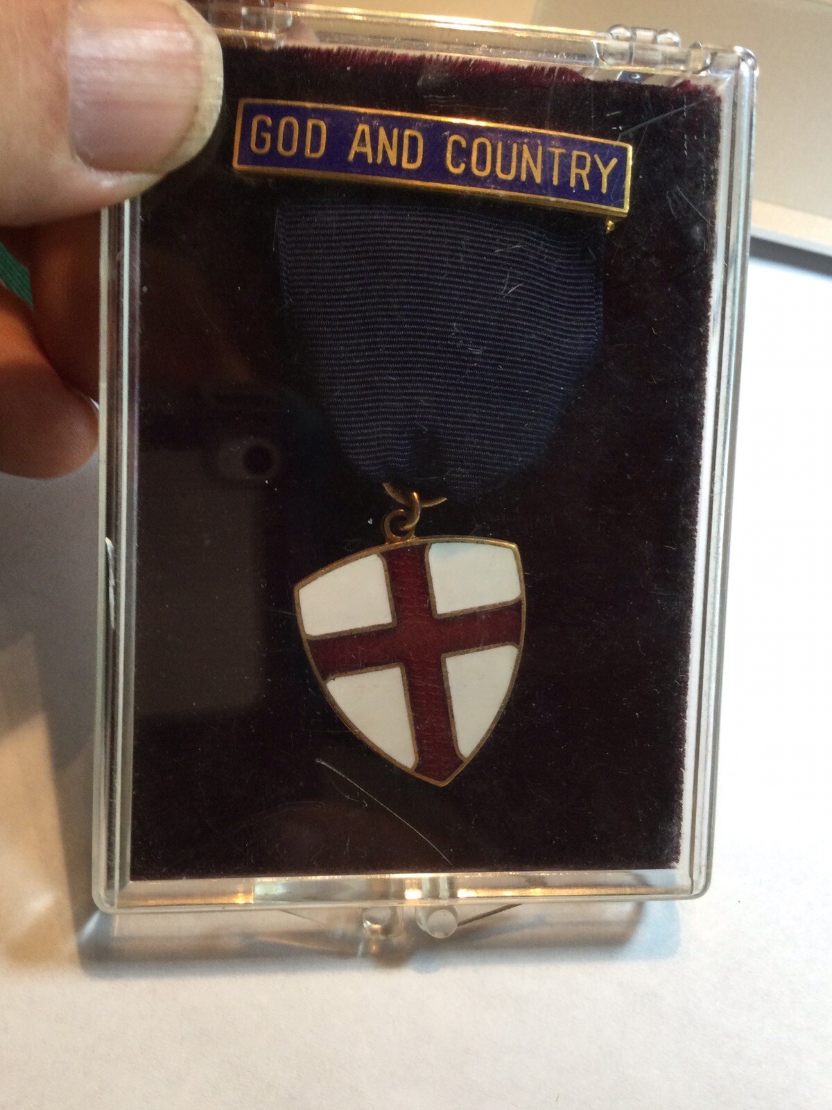 Vintage GOD & COUNTRY Boy Scout Religious Award NEW in Original Box