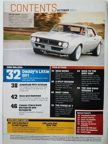 Super Chevy Magazine October 2011 - 1967 Camaro - 1967 Chevy II  - Imagen 2 de 2