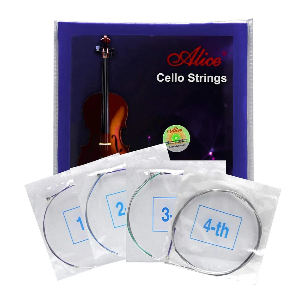 2 Sets Alice Cello Strings 4/4 Full Set Steel Core Alloy Winding ADGC A803 - Image 3 of 4