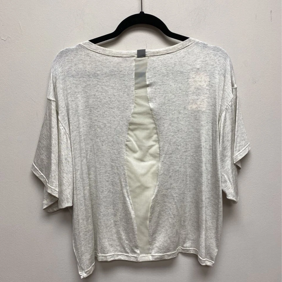 Maaji Mujer Camiseta Gris Marfil Jaspeado Manga Corta Malla Espalda Elastizada M Nueva Foto 3 de 4