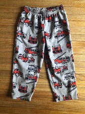 Carters Kid's Pajamas Pants Flannel Fleece Fire Truck Engine Size 4T