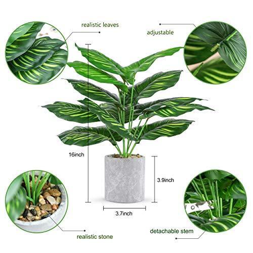 WUKOKU 2 pcs 16" Fake Plants Small Artificial Plants in Pots Faux Plants Indoor - Picture 6 of 6