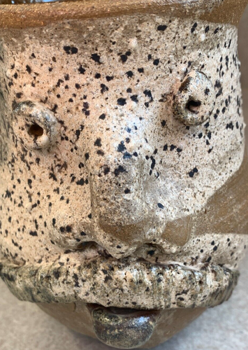 Vintage Schaefer Studio Art Pottery Earthenware 3D MANS FACE MUG Artist Signed - Picture 5 of 16