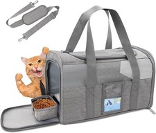 TSA Approved Pet Carrier Airline Approved for Medium Cats  Small Dogs Grey
