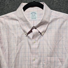 Brooks Brothers Regent Fit Dress Shirt Sz 16/5 34 Supima Cotton Non Iron Check