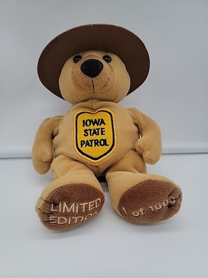 Iowa State Patrol Bean Bear Taylor Sports 1 Of 1000 Limited Edition Law 8'' Rare 