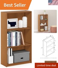 Contemporary 3-Tier Bookshelf with Open Storage - Perfect for Home or Office