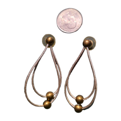 vintage gold-tone wire-loop post earrings