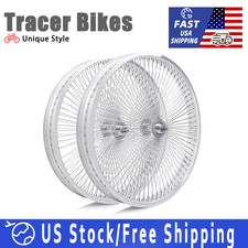 26x3 Wheelset 140 Spokes Polished Fat Tires Rims Wheel Coaster Brake Disc Brake