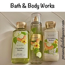NEW Set of 3 Bath and Body Works Cucumber Melon Spray Body Lotion Body Wash