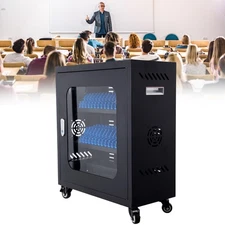 Black & White Mobile Phone Charging Cart, 30-Port Mobile Phone Charging Station