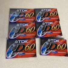TDK D60 Blank Audio Cassette Tapes Lot of 6 IEC/Type I Sealed New