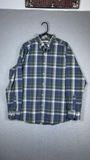 Gold Label Roundtree Yorke Shirt Mens Large Blue Plaid Long Sleeve Button