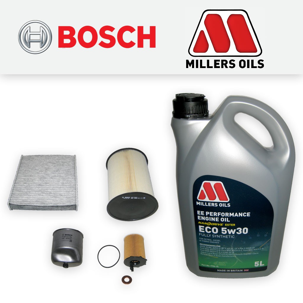 SERVICE KIT for VOLVO V50 1.6 D2 OIL AIR FUEL CABIN FILTER +5w30 OIL (2010-2012)