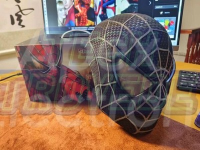 Handmade 1:1 Spiderman Tobey Maguire Hood Mask 3D Headwear Adult Wearable BL