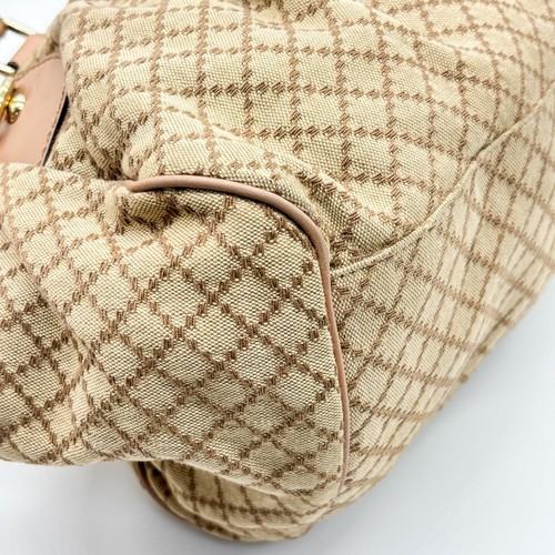 GUCCI Hand Bag Shoulder Bag Purse Diamante Sukey Canvas Brown Pink Auth - Picture 13 of 24
