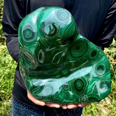 17.4LB  Natural Polished Malachite Mineral freeform specimen Reiki Stone Healing