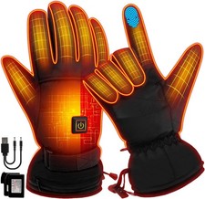 Heated Gloves Electric Rechargeable Battery Hand Warm Windproof Thermal Winter